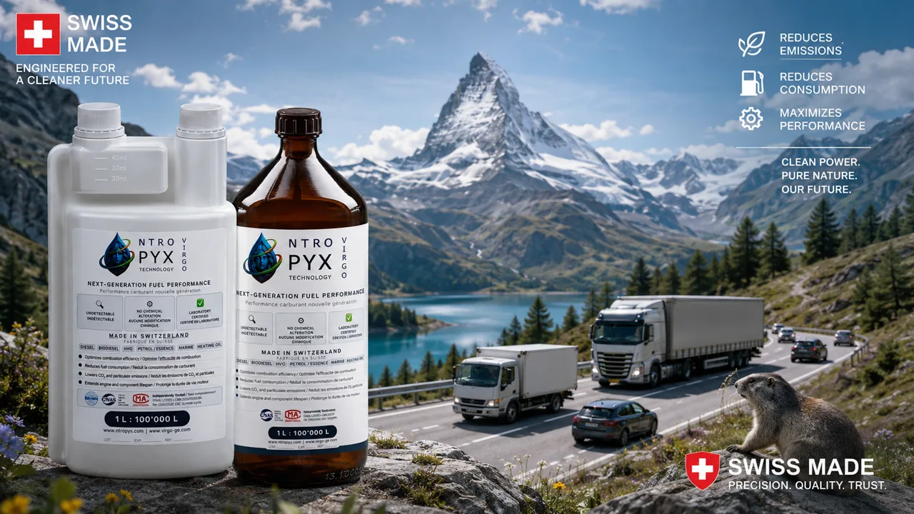 Swiss road-fleet application with NTROPYX product bottles