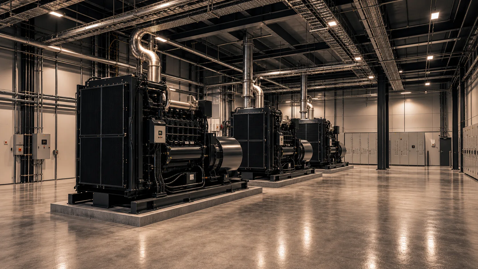 Dieselgeneratorhalle unter Last